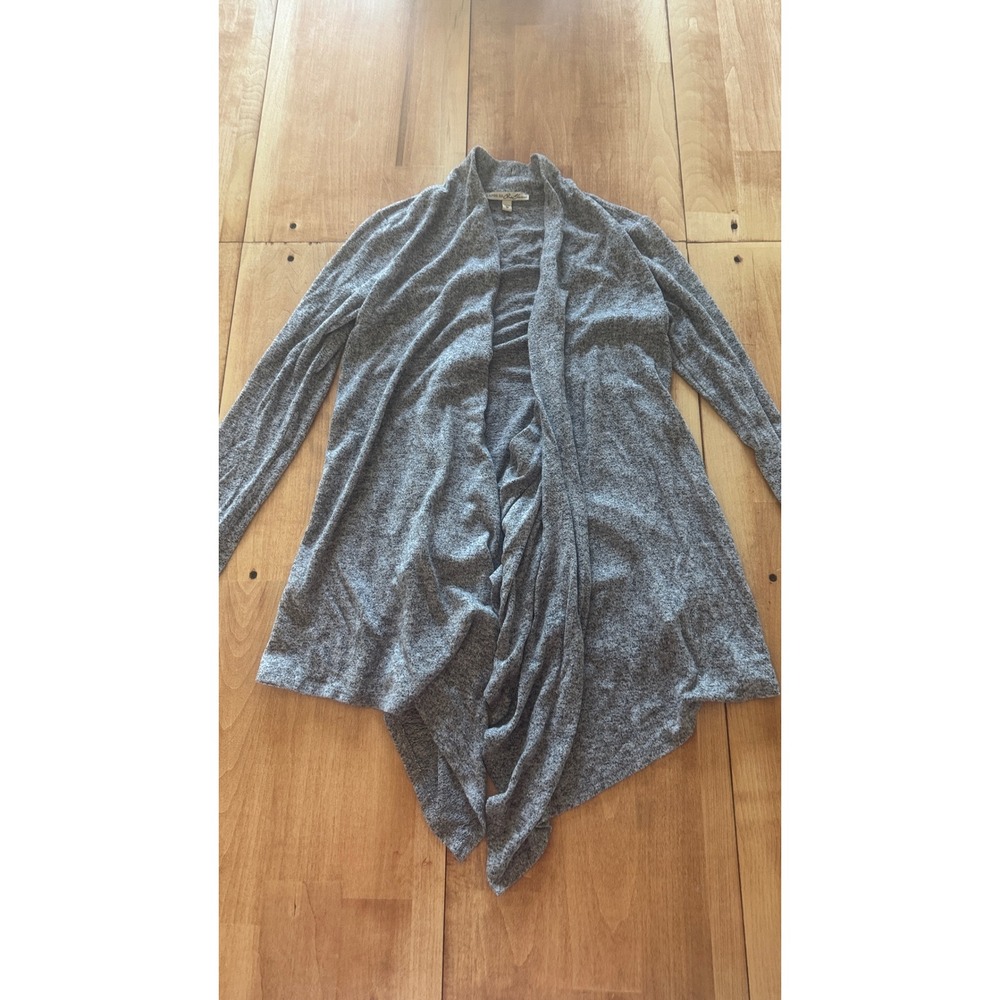 Express One Eleven Womens XS Heather Gray Waterfall Drapedβ Open Front Cardigan